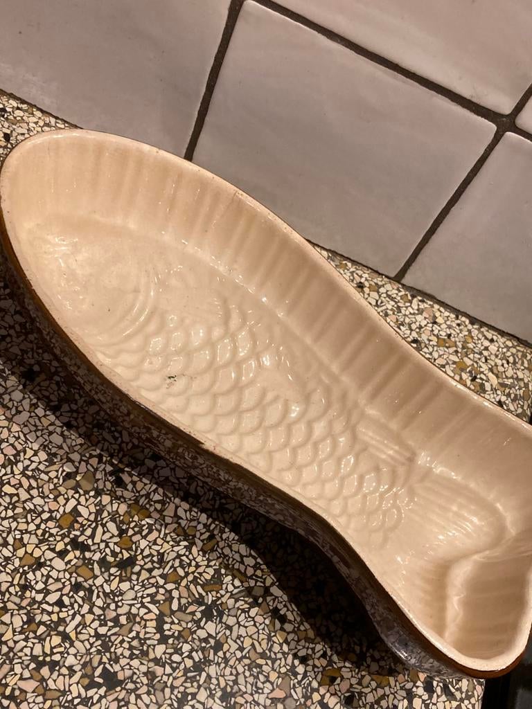 Oude puddingvorm vis, Antiek en Kunst, Curiosa en Brocante, Ophalen of Verzenden