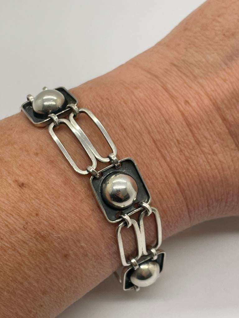 C946 Prachtige zilveren armband Scandinavisch ontwerp, Ophalen of Verzenden, Zilver, Armband