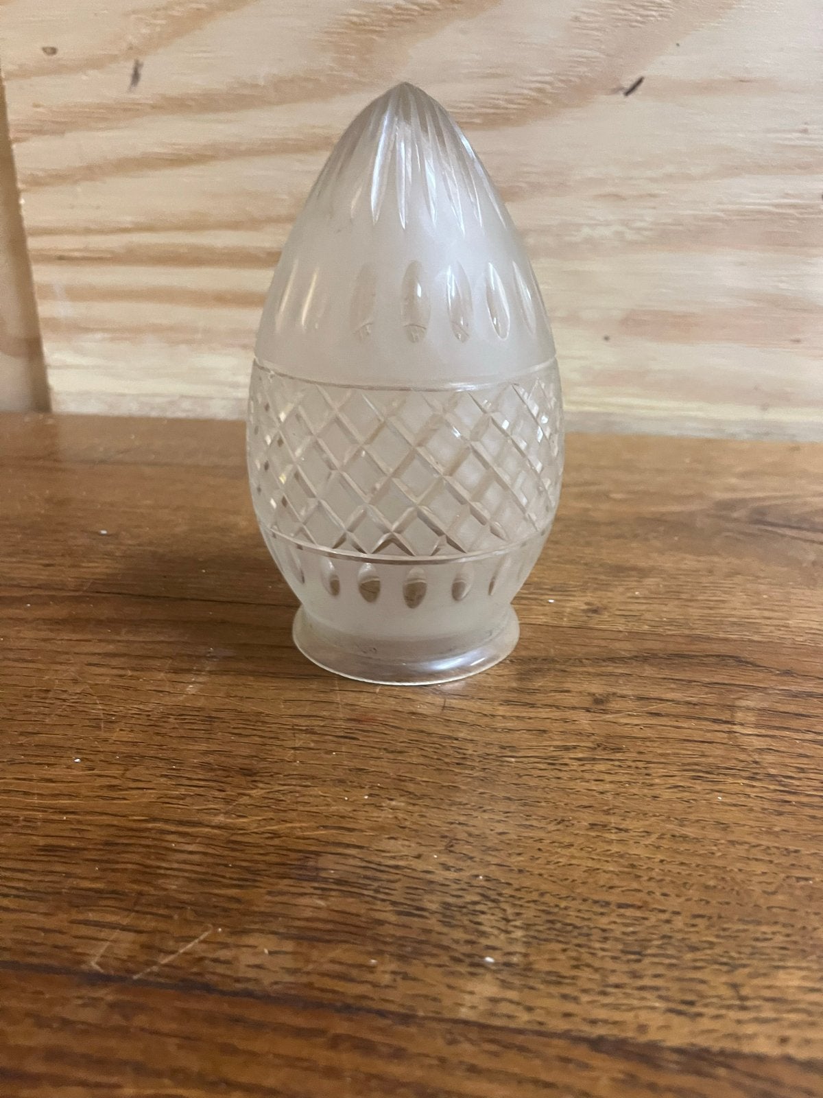 Vintage Glazen Lampenkap - Mat en Helder Patroon, Ophalen