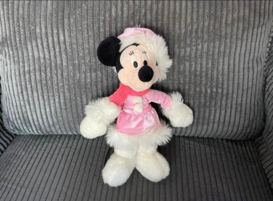 Disney knuffel uit Disneyland Paris van Minnie Mouse roze, Ophalen of Verzenden, Mickey Mouse, Gebruikt, Knuffel