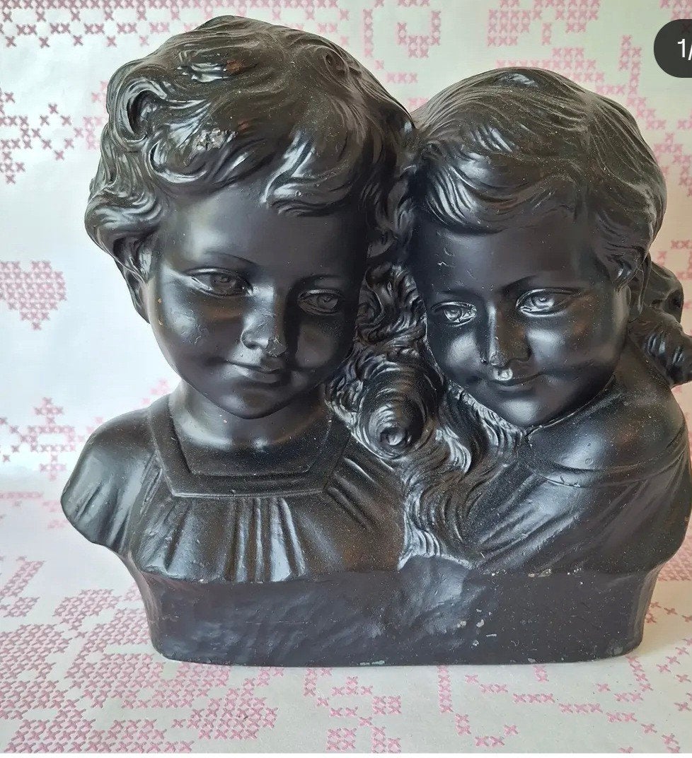 Gipsen beeld kinderkopjes, Ophalen of Verzenden