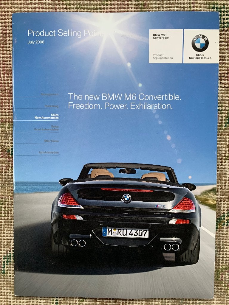 Product informatie brochure BMW M6 cabrio E64 2006 nieuw, Nieuw, Ophalen of Verzenden, BMW, BMW