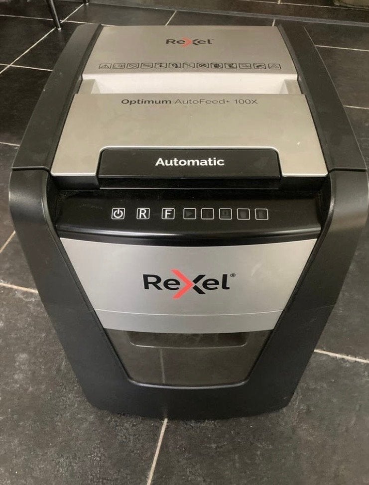 Rexel Optimum AutoFeed 100X automatische papierversnipperaar, Ophalen, Gebruikt