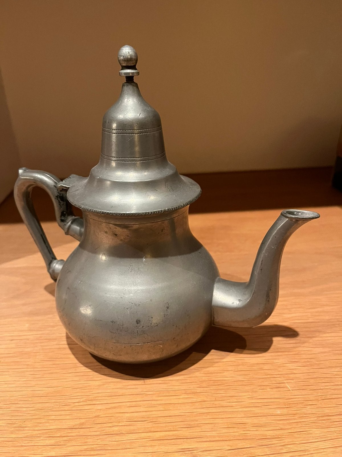 Tin theepot, antieke theepot, tin, theepot, Antiek en Kunst, Ophalen of Verzenden