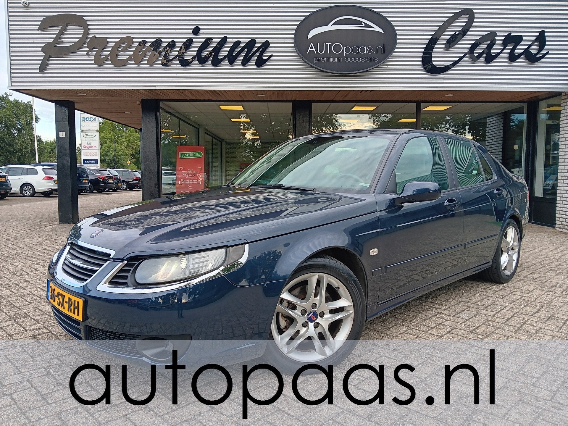 Saab 9-5 2.3 Turbo Aero 260pk AutomaatOrg NL dealeronderhoud, Auto's, Dealer onderhouden, 4 cilinders, 2290 cc, Blauw