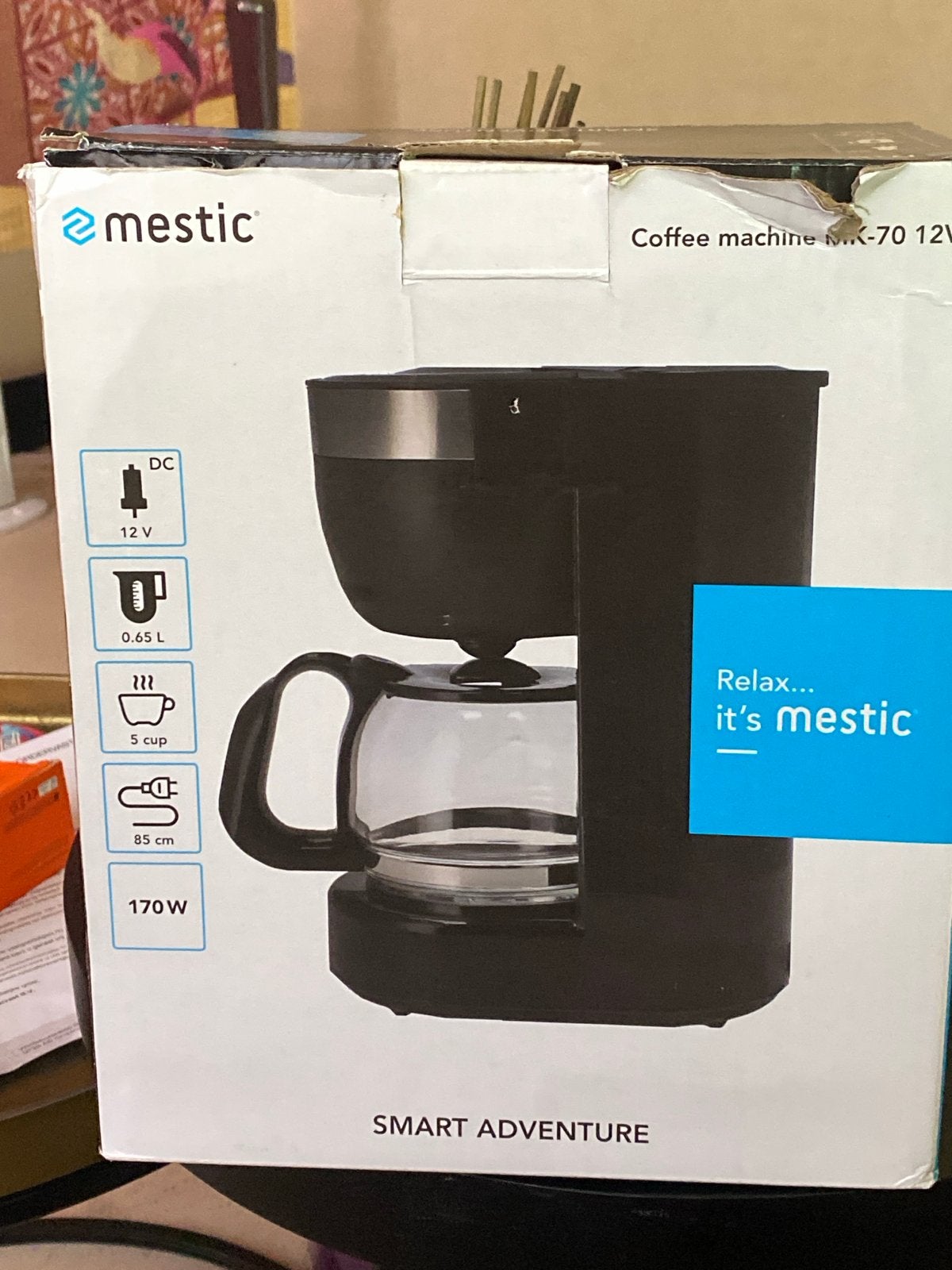 Mestic Koffiezetapparaat MK-70 12V - Smart Adventure, Gemalen koffie, Ophalen of Verzenden, 2 tot 4 kopjes, Koffiemachine