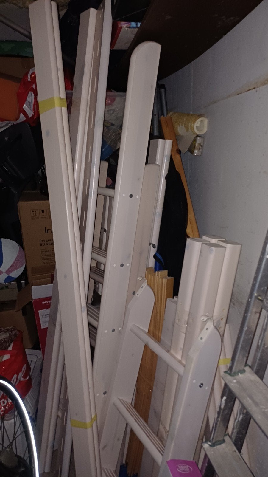Bed delen - Wit houten bedframe, Ophalen, Gebruikt, Wit, Hout