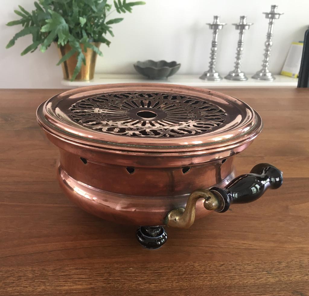 Antieke koperen rechaud, Antiek en Kunst, Antiek | Koper en Brons, Ophalen of Verzenden, Koper