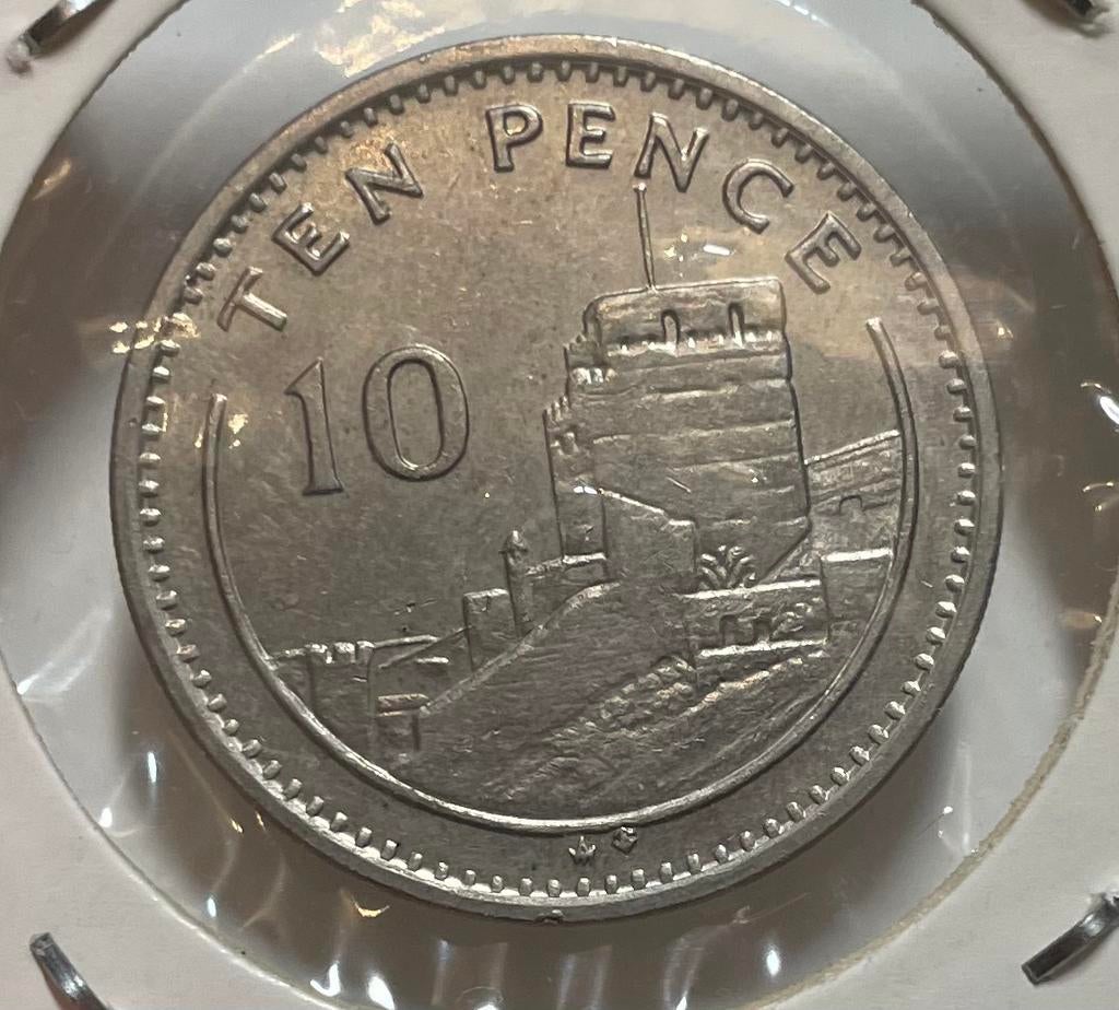 10 pence Gibraltar 1988, Ophalen of Verzenden, Overige landen
