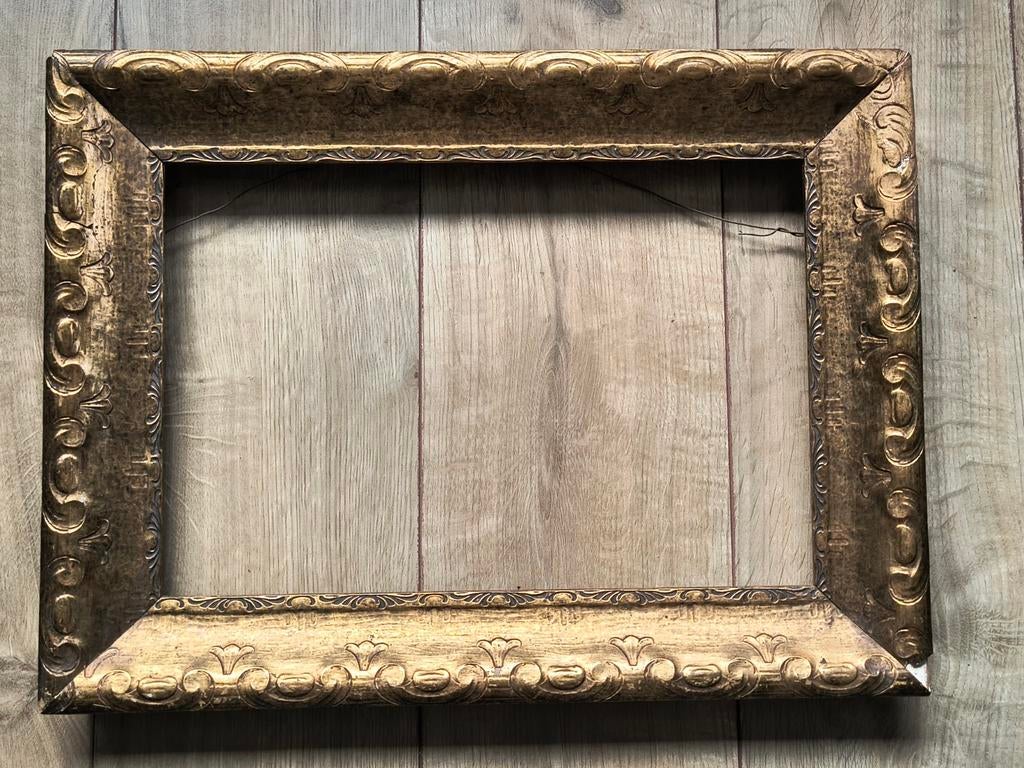 Vintage bladgoud houten lijst, Ophalen, Hout, Minder dan 50 cm, Minder dan 50 cm