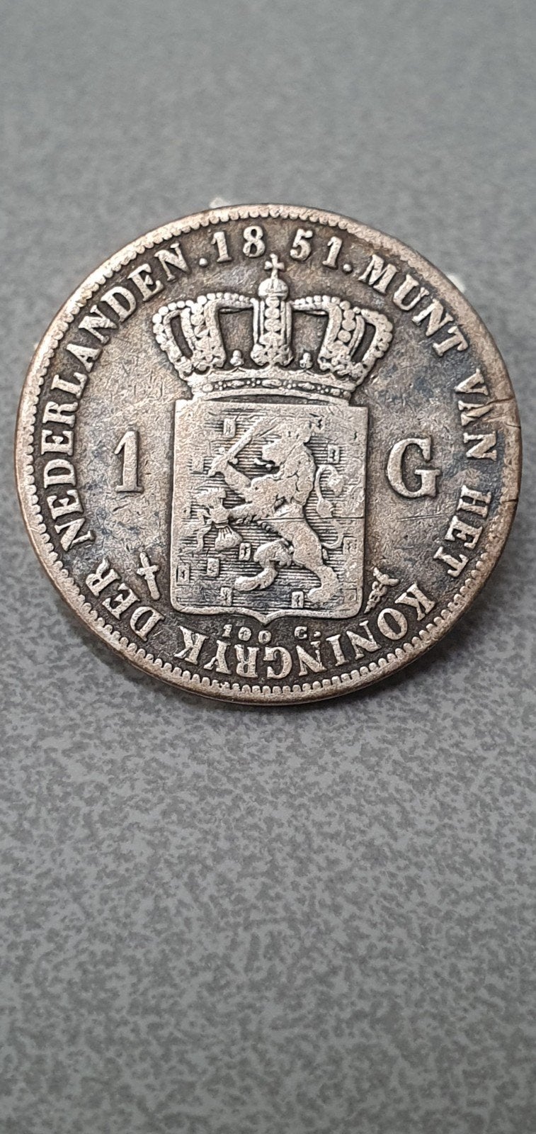 Zilveren 1 Gulden Munt Willem III 1851, 1 gulden, Koning Willem III, Zilver, Ophalen of Verzenden