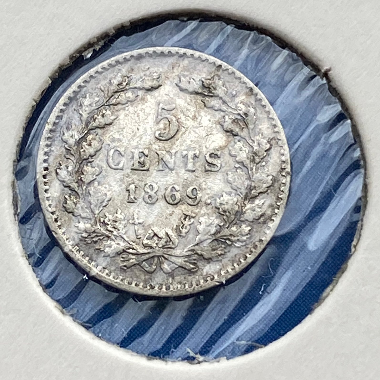 5 Cent / Stuiver Zilver uit 1869 van Willem III, Postzegels en Munten, Koning Willem III, Verzenden, Zilver, Losse munt