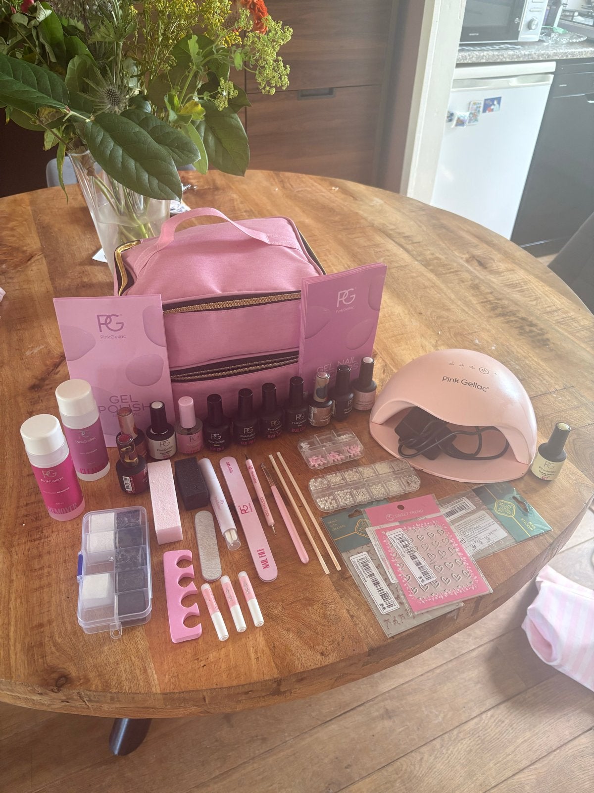Pink Gellac Starterspakket met UV-lamp en 10 kleuren, Ophalen of Verzenden, Zo goed als nieuw, Overige typen
