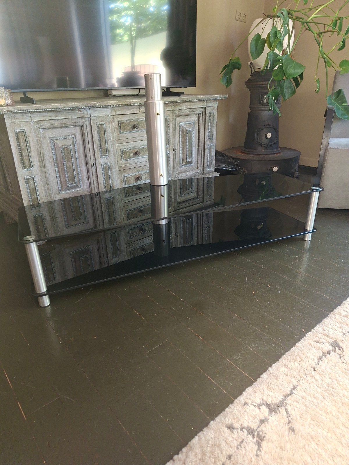 chique tv meubel, Huis en Inrichting, Ophalen, Minder dan 100 cm, 25 tot 50 cm, Glas