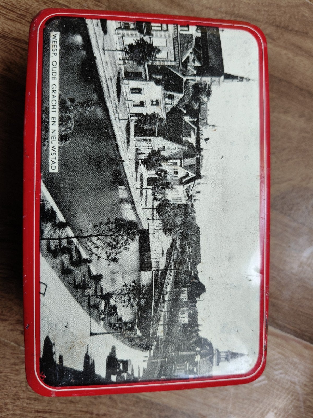 Vintage blikken trommel Weesp - Banketbakkerij C. Bos, Ophalen of Verzenden