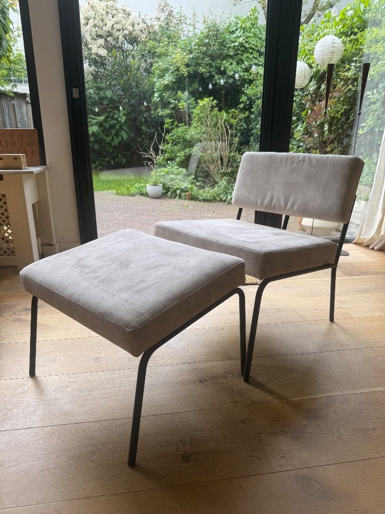 Fest loungechair met ottoman, Ophalen, Zo goed als nieuw, Stof, Minder dan 50 cm