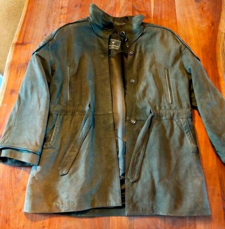 Paco Rabanne vintage jas kalfsleer jaren 70, Kleding | Heren, Ophalen of Verzenden, Zo goed als nieuw, Maat 48/50 (M), Groen