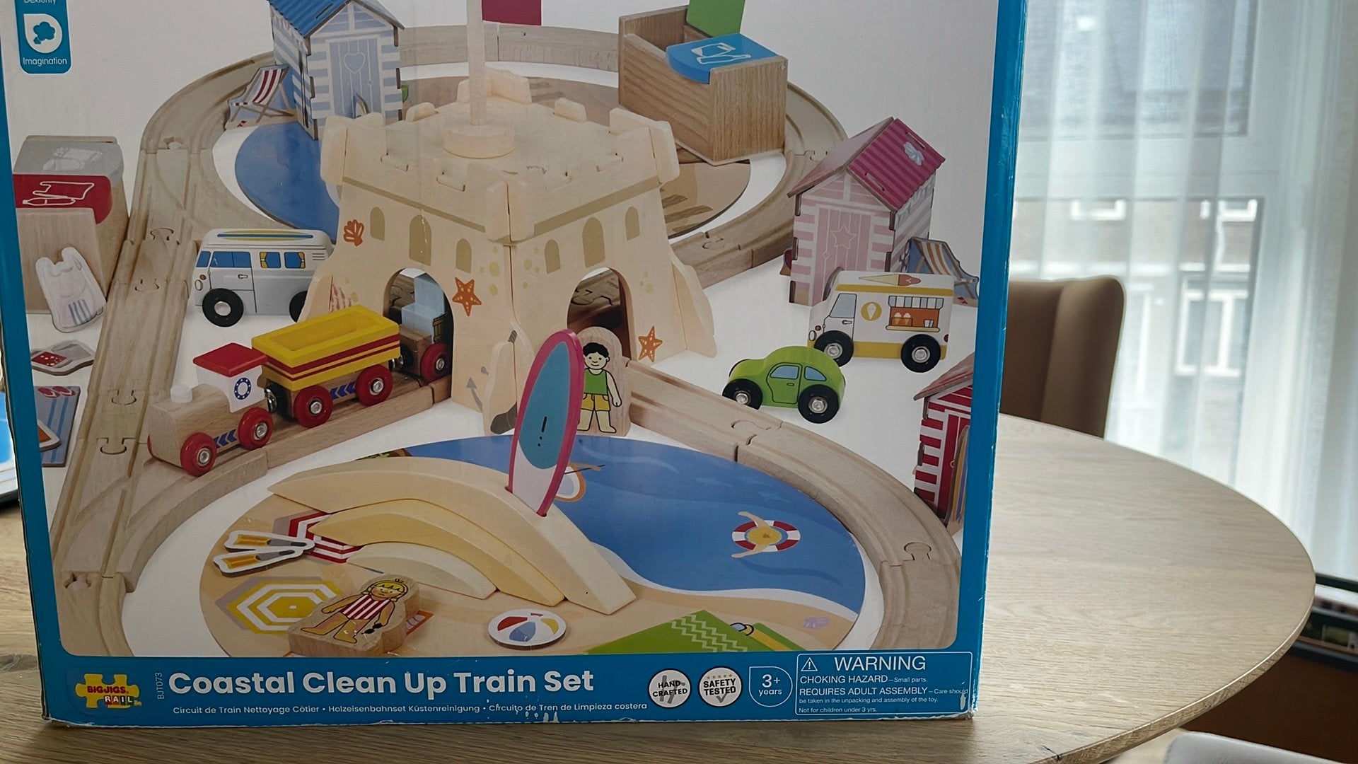 Houten trein (Brio)met spoor en autoojes Bigjigs Rails, Twee personen, Ticket of Toegangskaart