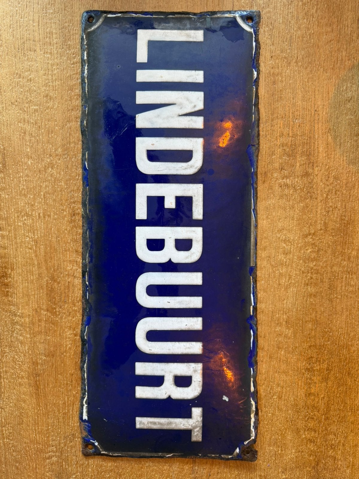 Lindebuurt leeuwarden bord emaille, Antiek en Kunst, Ophalen of Verzenden