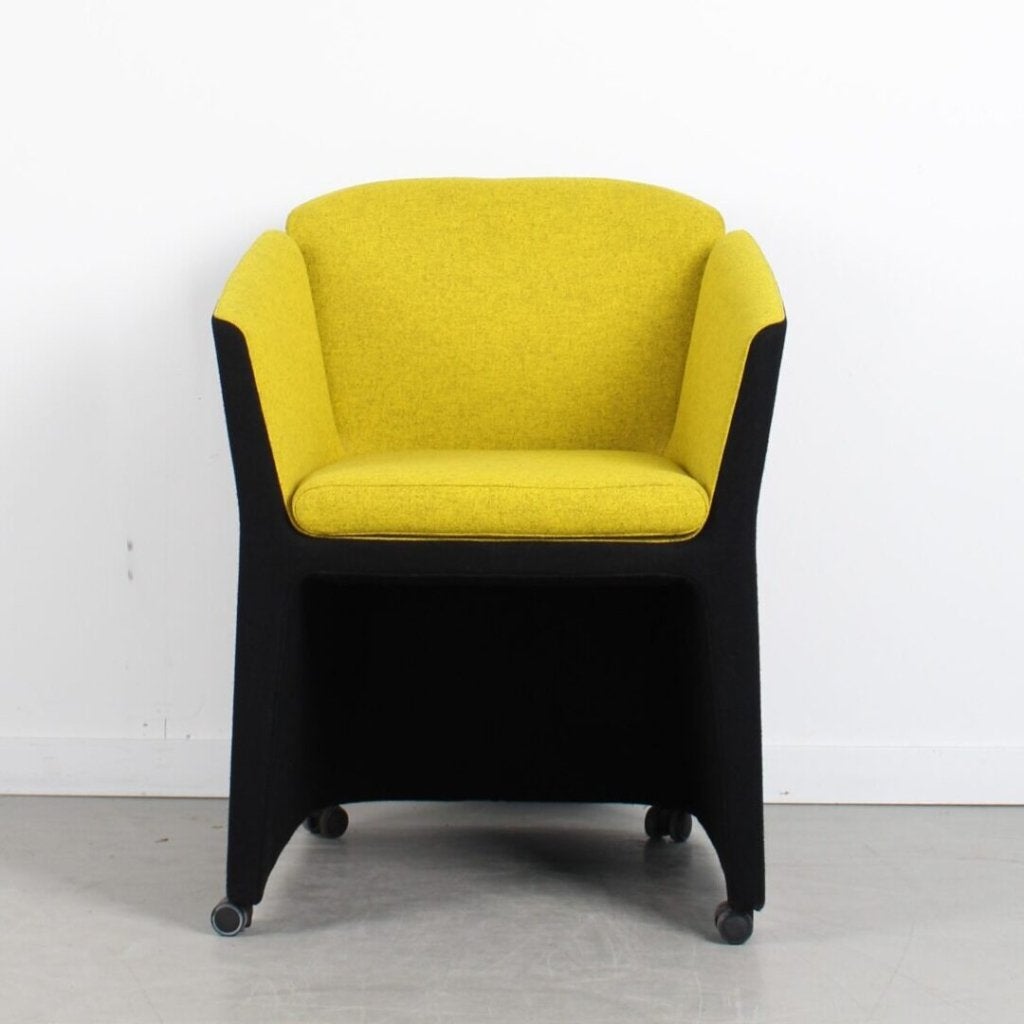 Montis Lotus Fauteuil Geel/Zwart Stof, Huis en Inrichting, Fauteuils, Niet ingevuld, Zo goed als nieuw, Niet ingevuld, Niet ingevuld