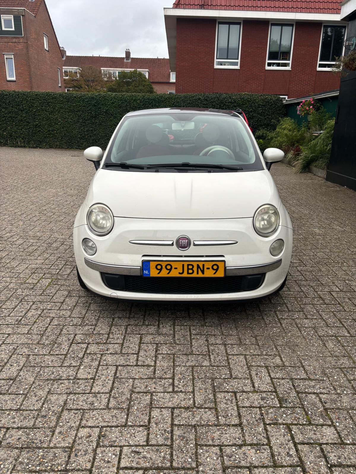 Fiat 500 1.2 AUT 51KW 2009 Wit, Auto's, 1242 cc, 4 cilinders, Wit, Panoramadak