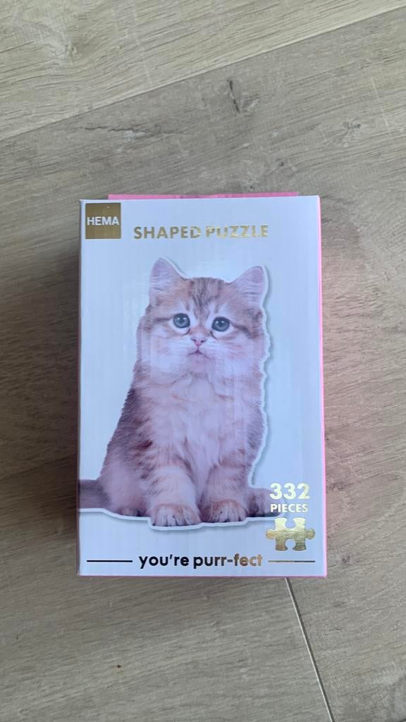 NIEUW shaped puzzel kat, Ophalen of Verzenden, Minder dan 500 stukjes, Nieuw, Legpuzzel