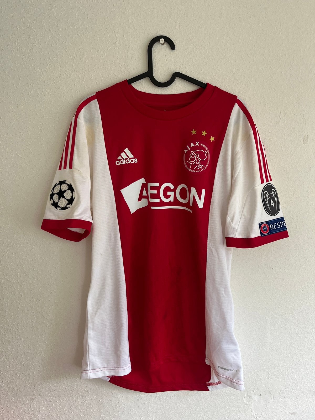Match worn and signed Ajax shirt Siem de Jong Champions, Sport en Fitness, Maat L, Ophalen of Verzenden, Gebruikt, Shirt