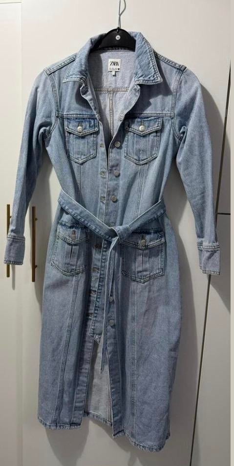 Zara denim jurk met ceintuur, Kleding | Dames, Blauw, Ophalen of Verzenden, Zo goed als nieuw, Maat 36 (S)