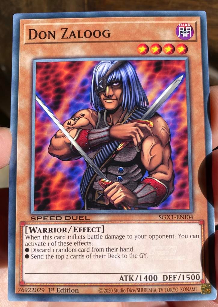 Yu-Gi-Oh! Don Zaloog SGX1 1st Edition !, Ophalen of Verzenden, Zo goed als nieuw, Losse kaart