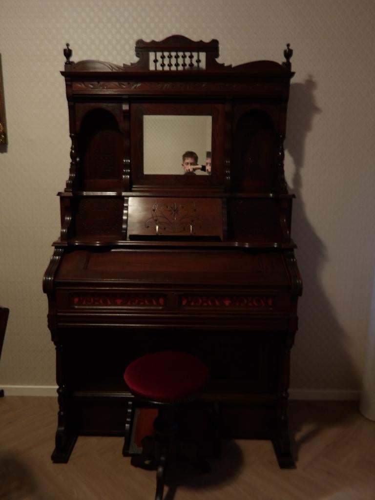 Antiek spiegeltop harmonium - Story & Clark (USA), Ophalen, Gebruikt, 1 klavier, Harmonium