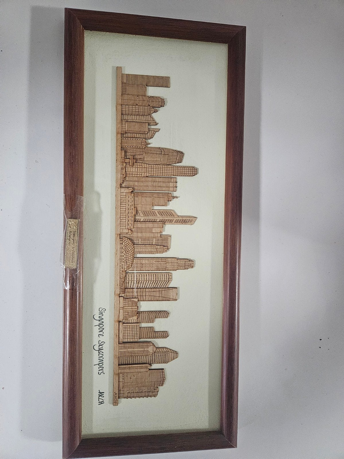 Houten wanddecoratie Singapore Skyscapers, Overige onderwerpen, Ophalen of Verzenden, Handgemaakt, Wanddecoratie