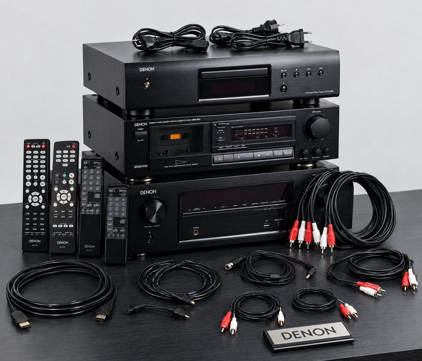 Denon Audio HiFi Set: Receiver, CD-Speler & Cassettedeck, Ophalen, Zo goed als nieuw, Cassettedeck, Denon