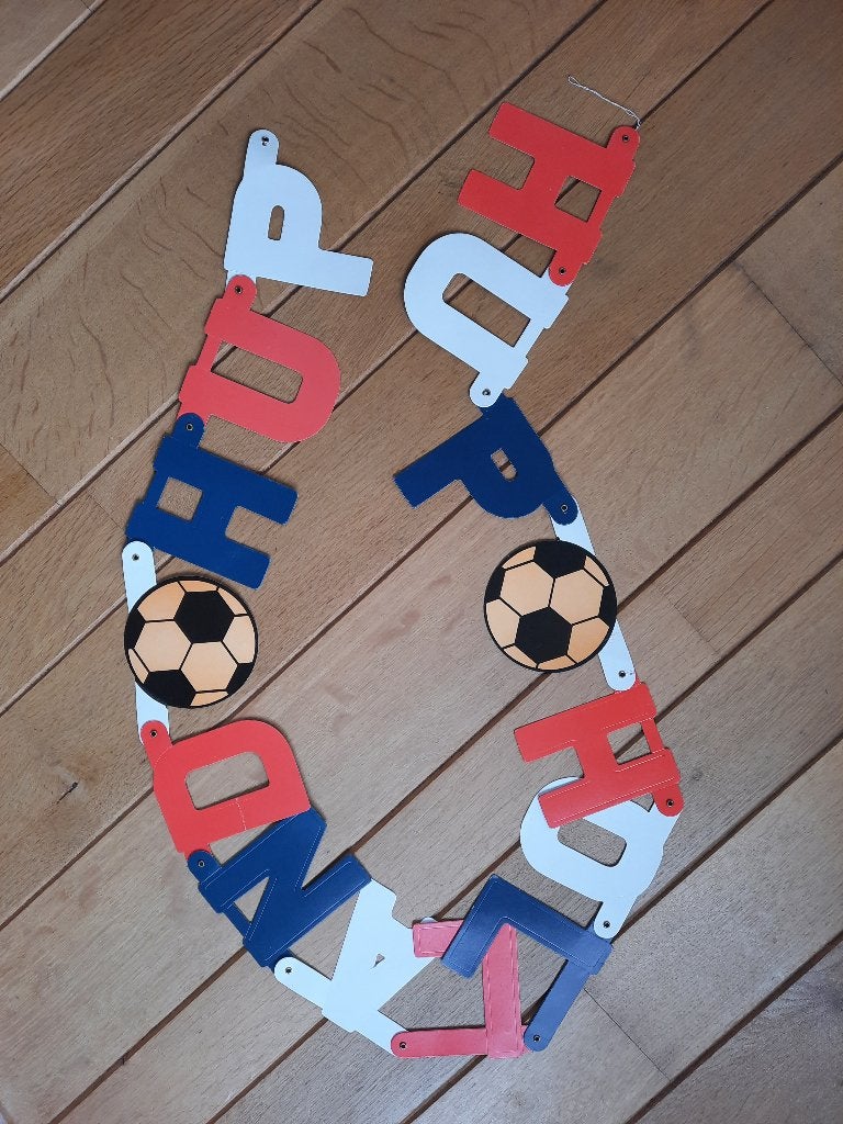 ORANJE VOETBAL  Hup Holland Hup letter slinger, Ophalen of Verzenden, Versiering, Oranje of Koningsdag