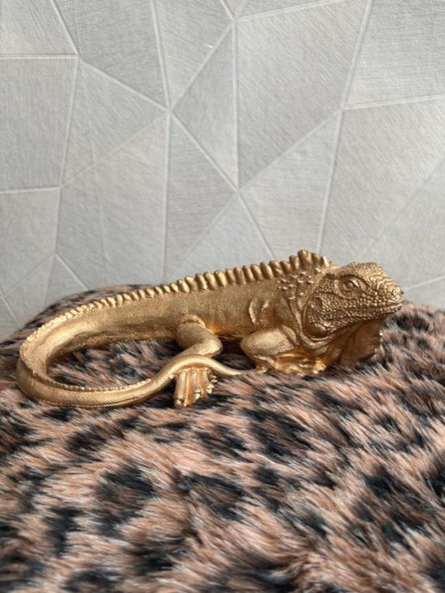 Gouden Hagedis Beeldje - Decoratief en Uniek, Ophalen, Zo goed als nieuw, Dier