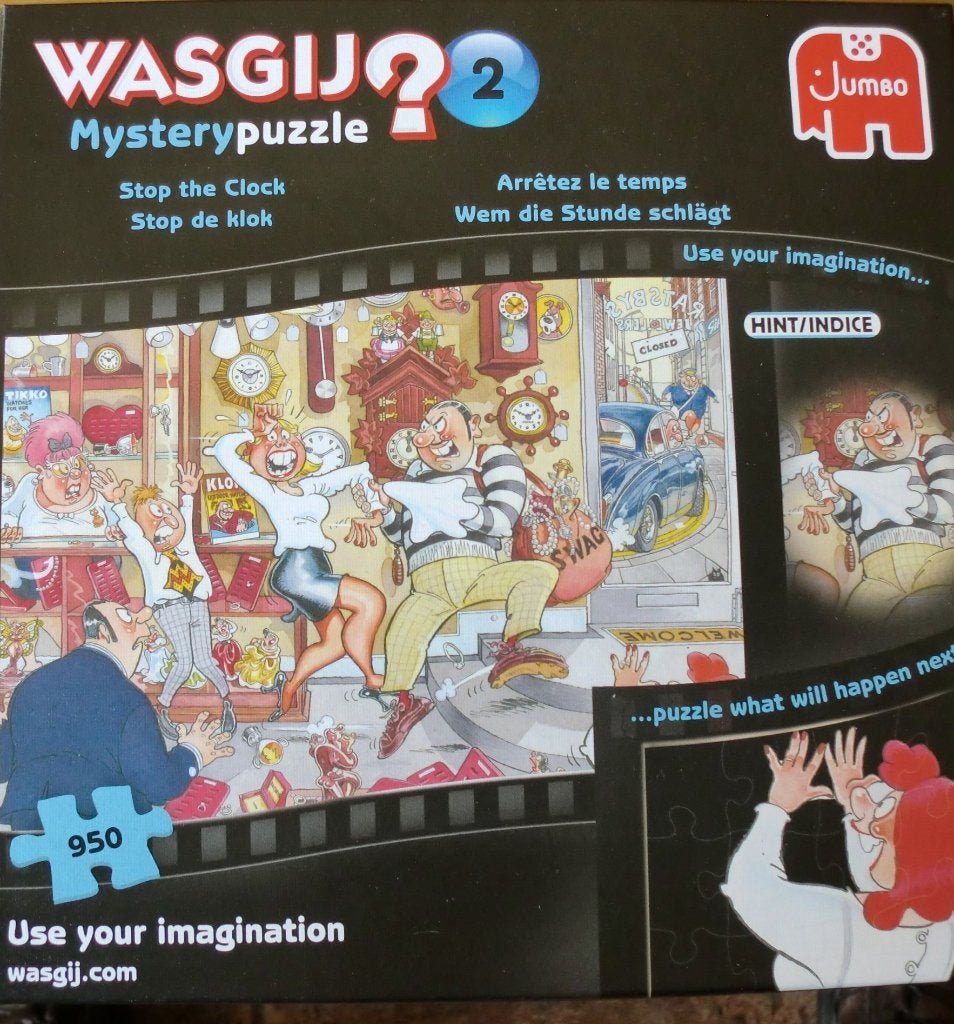 Puzzel WasGij? - Stop de klok, Ophalen of Verzenden, 500 t/m 1500 stukjes, Zo goed als nieuw, Legpuzzel
