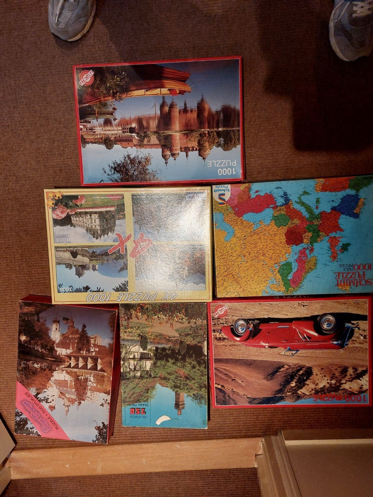 3 dozen  met legpuzzels, Ophalen, 500 t/m 1500 stukjes
