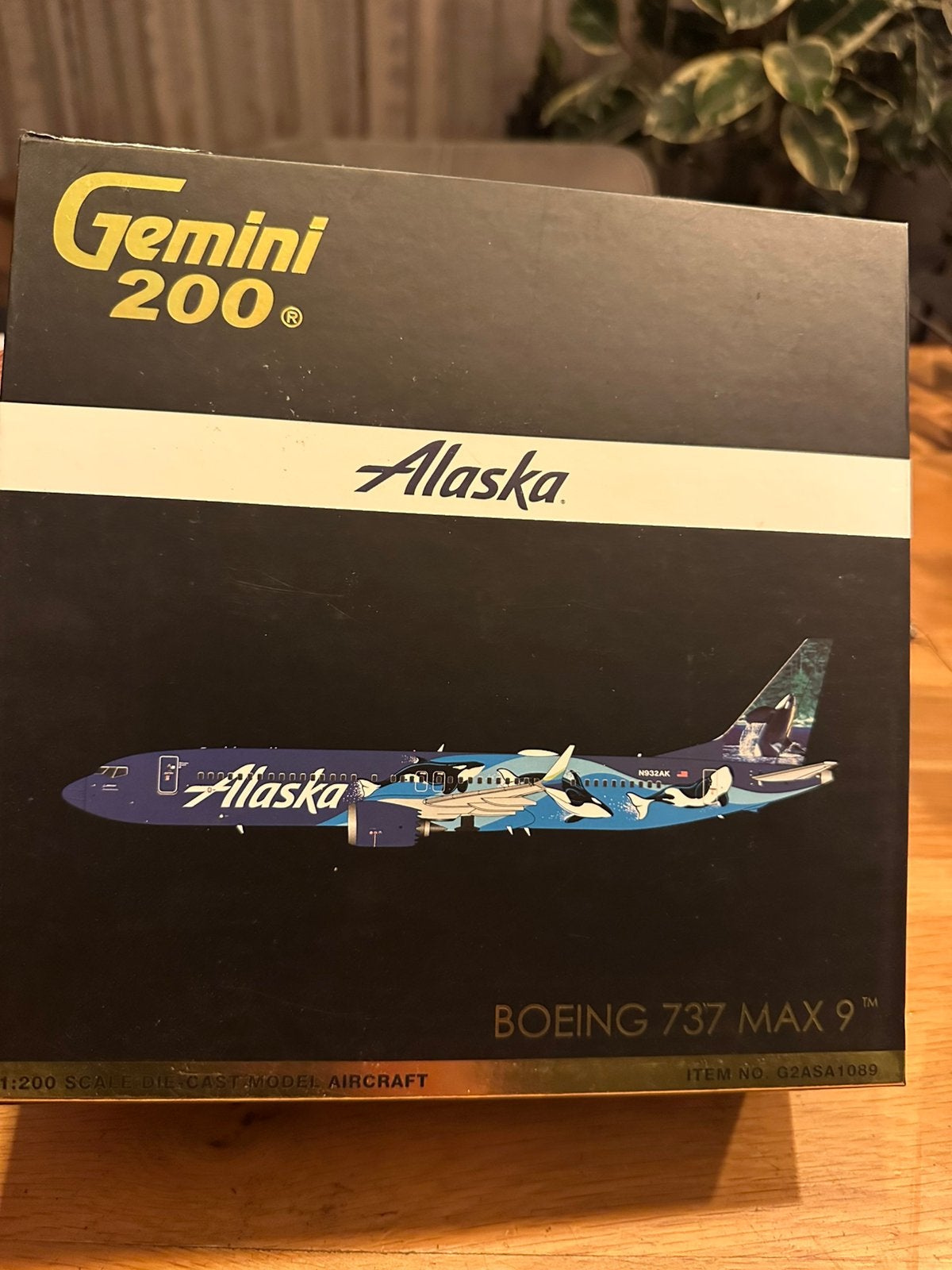 Gemini200 - Alaska B737 MAX 9 N932AK “Orca Livery”, Ophalen of Verzenden, Nieuw, Schaalmodel