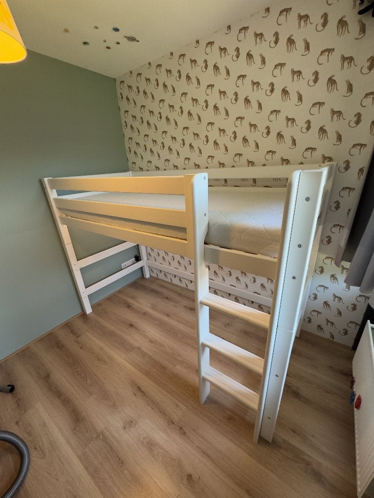Hoppekids hoogslaper wit incl matras, Ophalen, Gebruikt, Hoogslaper