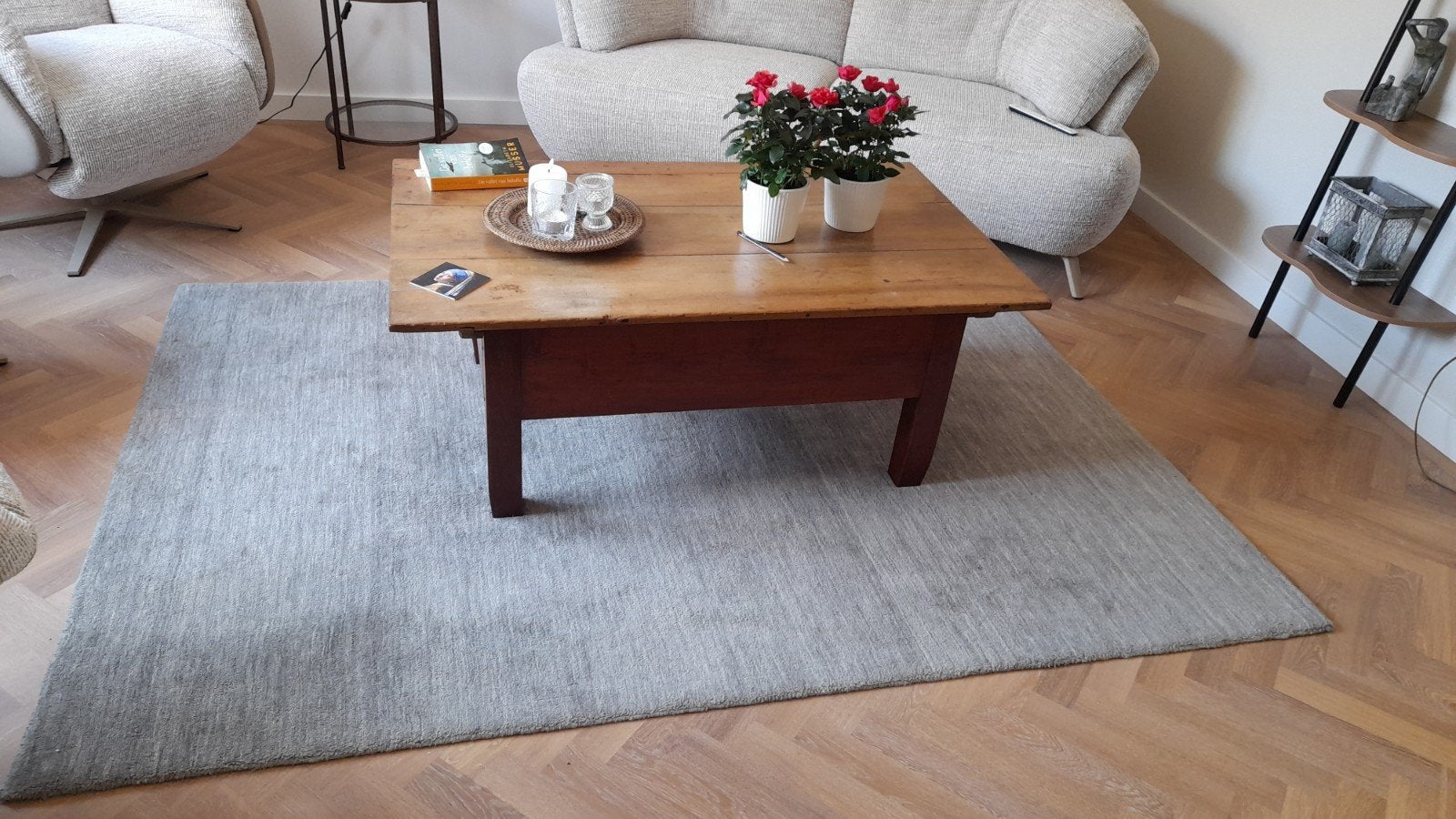 Vloerkleed, Huis en Inrichting, Ophalen, Zo goed als nieuw, Groen, Tapijt