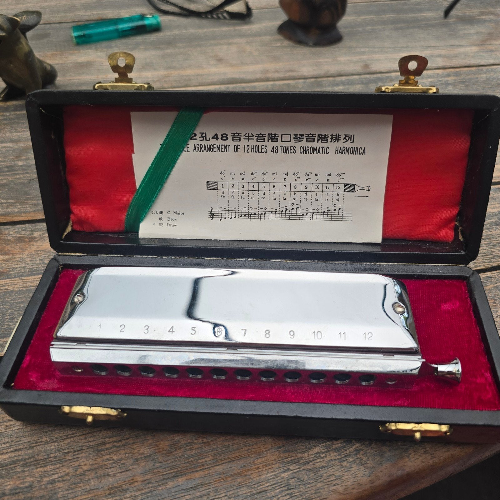 Chromatische mondharmonica 12 gaten, 48 tonen, C-majeur, Ophalen