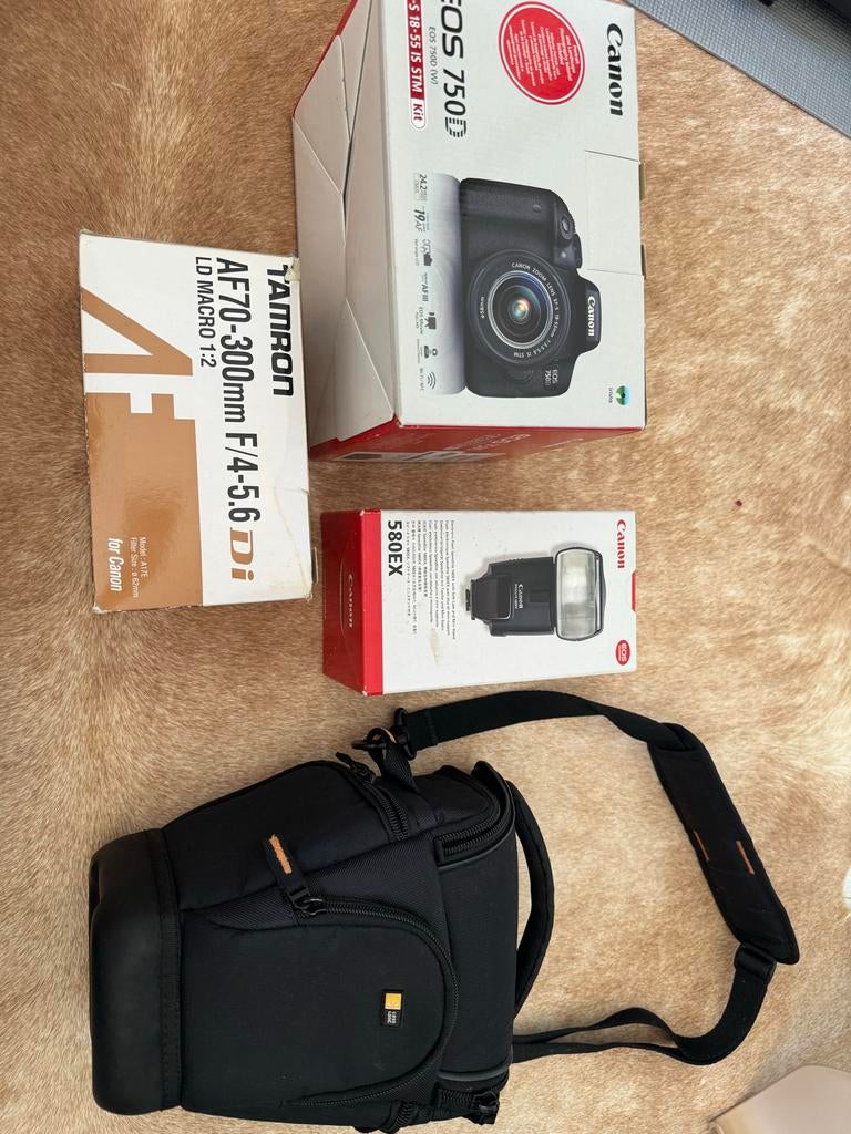 Canon EOS 750D met 2 lenzen, Speedlite en tas, Ophalen of Verzenden, Zo goed als nieuw, Spiegelreflex, Canon