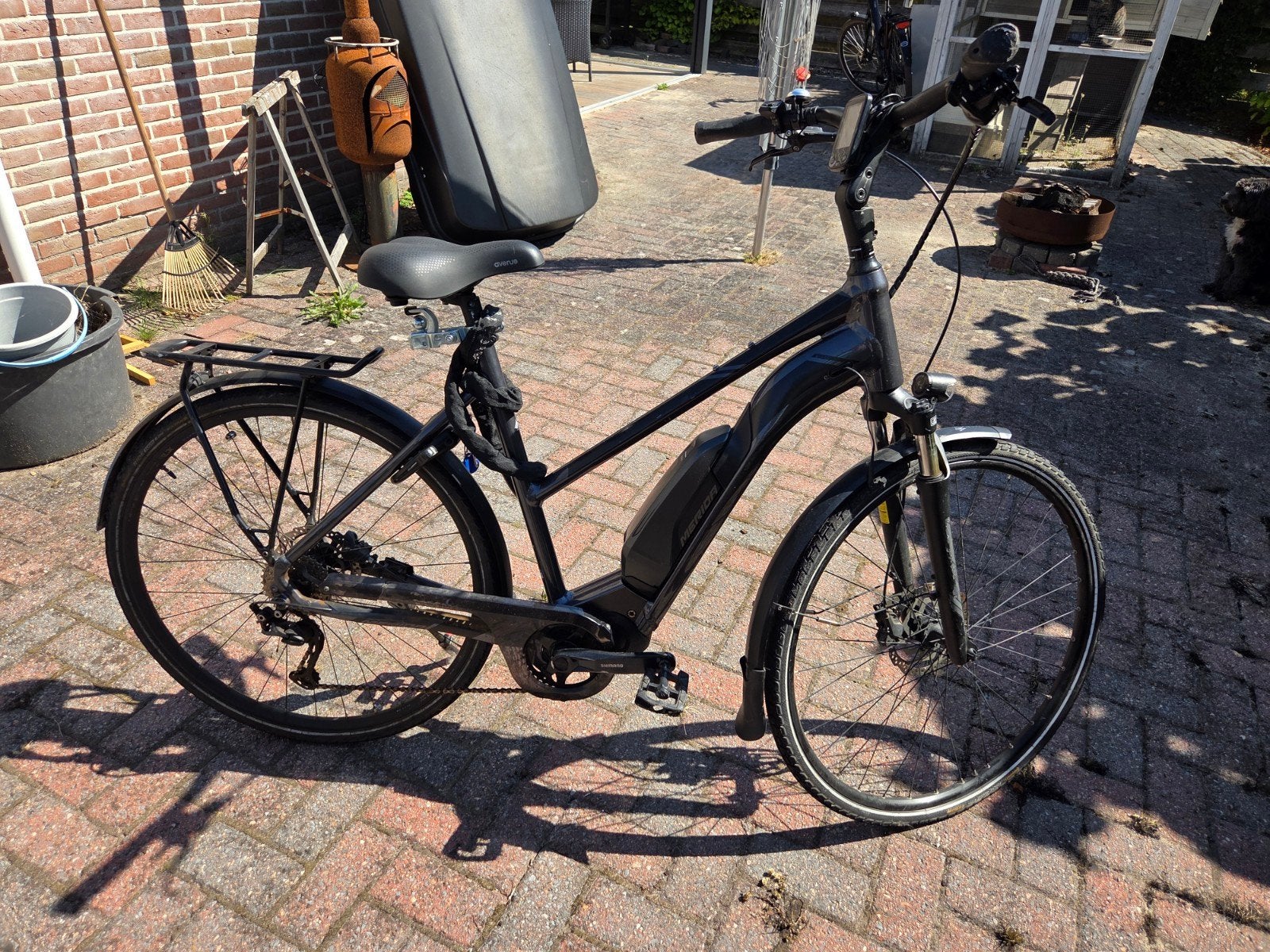 Gebruikte Merida elektrische fiets, kleur zwart, Ophalen, Gebruikt, 30 tot 50 km per accu, Overige merken