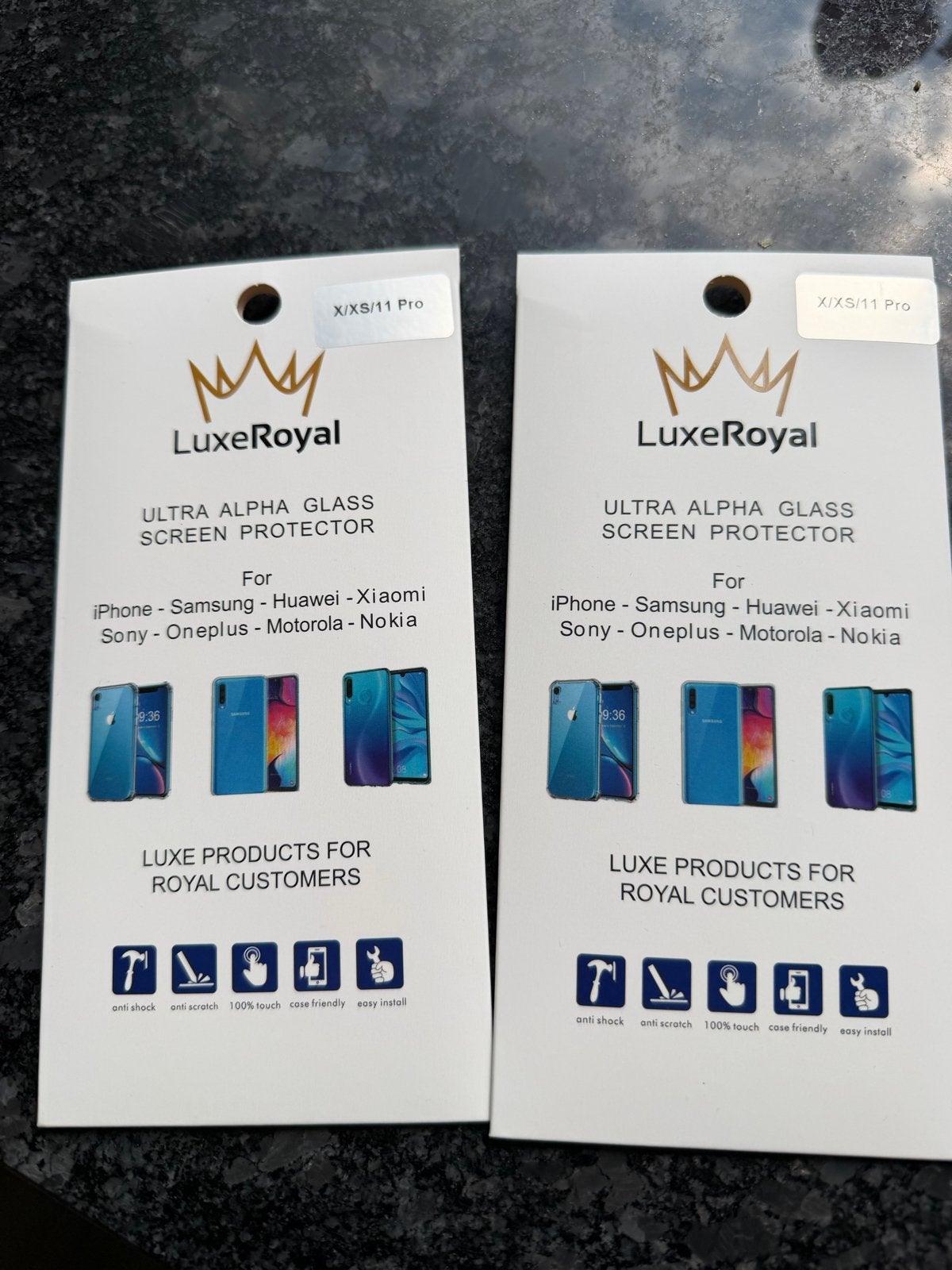 2x LuxeRoyal Ultra Screenprotector iphone X/XS/11 Pro, Ophalen of Verzenden, Nieuw, Bescherming, Apple