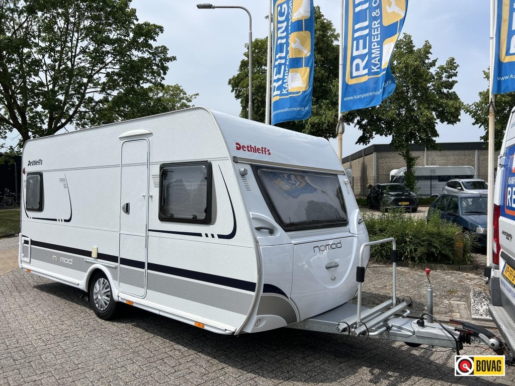 Dethleffs Nomad 450 DB Mover, Voortent, Hordeur, Caravans en Kamperen, Rondzit, Bedrijf, Overige typen, Tot en met 4
