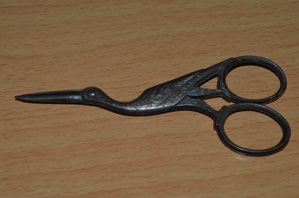 antiek echt ooievaar schaartje  11cm lang, Ophalen of Verzenden
