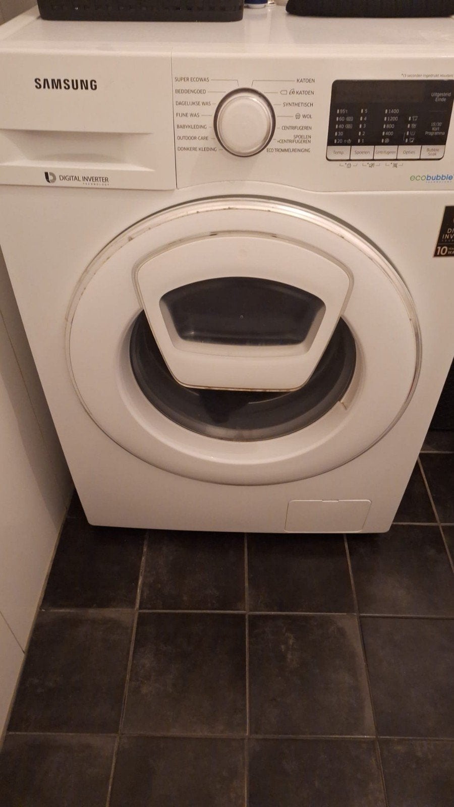 Samsung Wasmachine - 8kg - EcoBubble - Digital Inverter, 1200 tot 1600 toeren, 8 tot 10 kg, Zo goed als nieuw, Voorlader