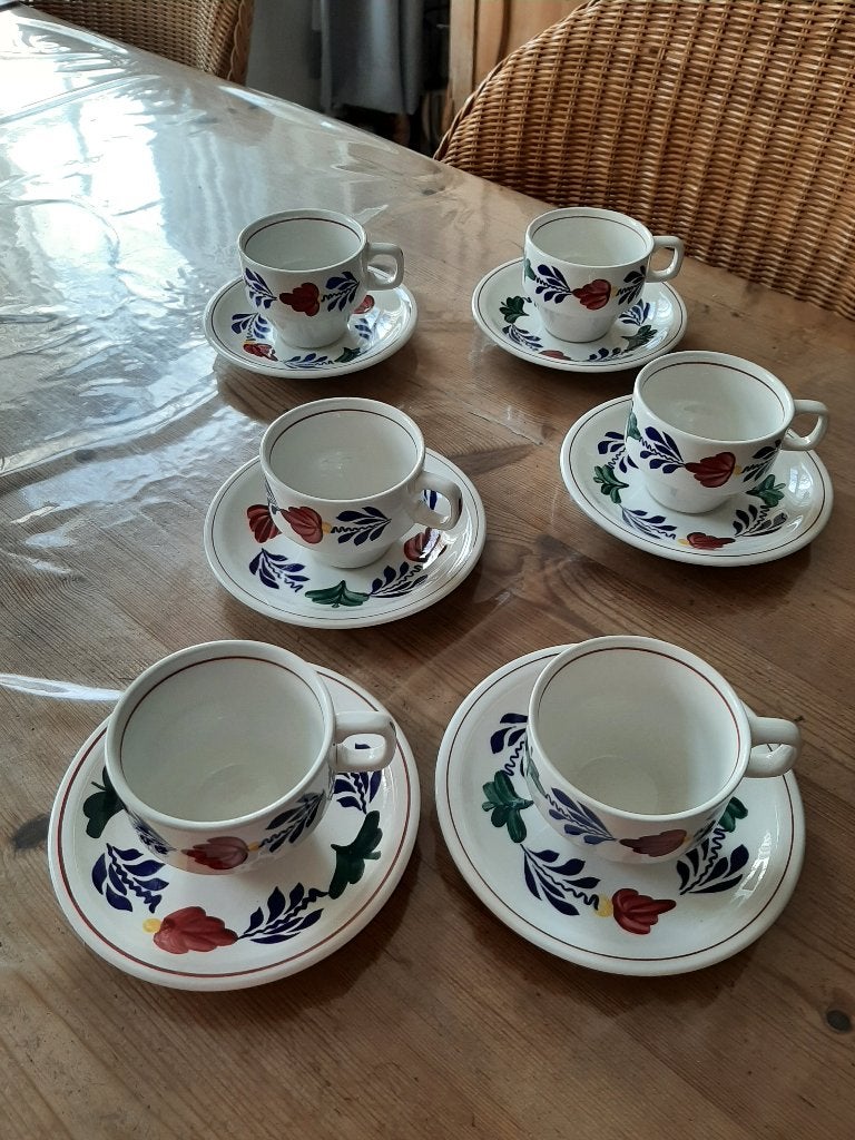 BOERENBONT BOCH - 6 NIEUWE - KOP & SCHOTELS - STAPELBAAR, Huis en Inrichting, Keuken | Servies, Overige merken, Landelijk/Boerenbont