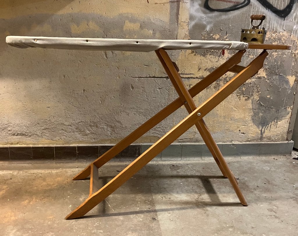 Vintage houten strijkplank, Ophalen, Gebruikt, Draadloos strijkijzer