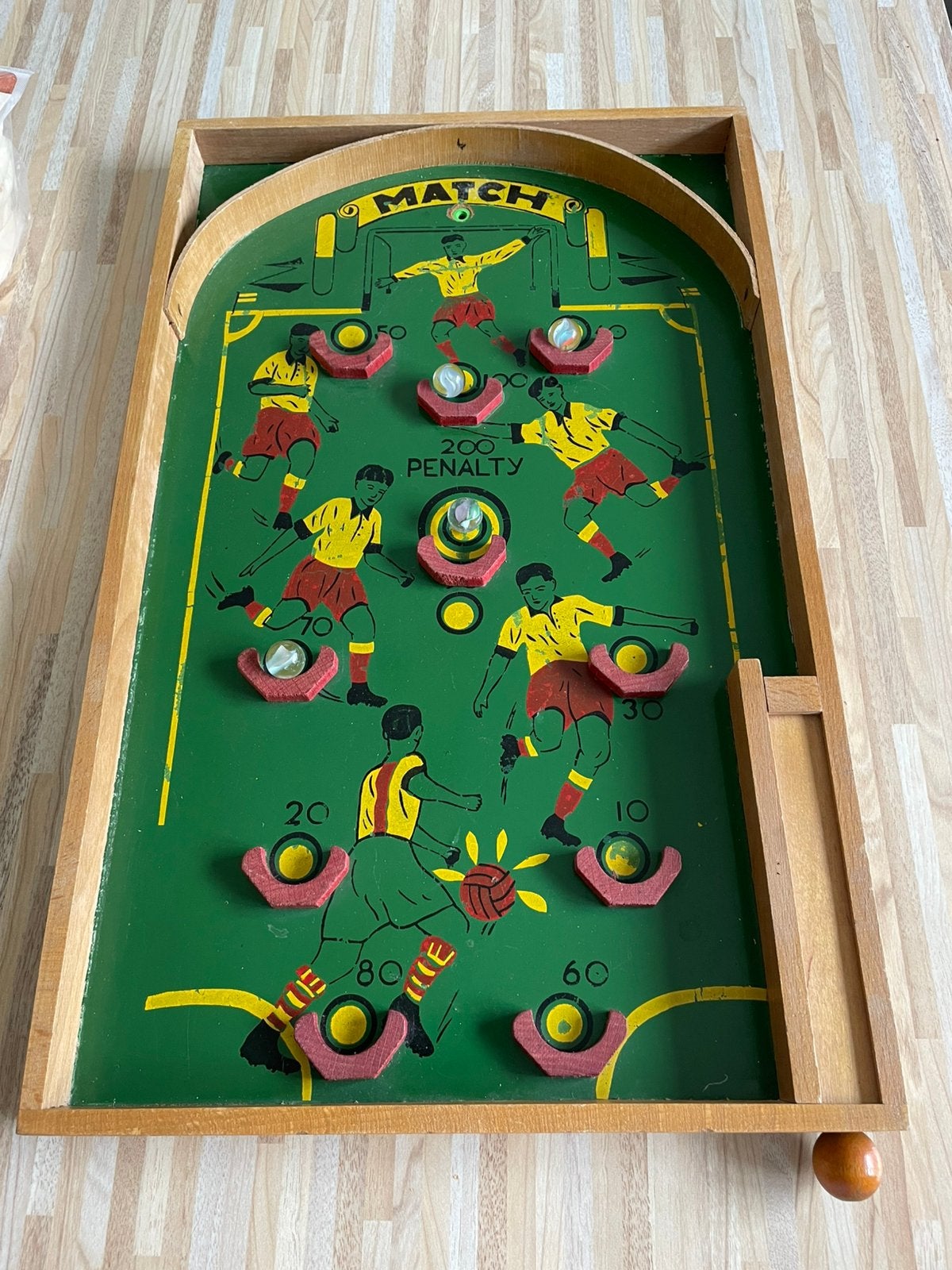 Oude trektafel voor op tafel met knikkers, Ophalen of Verzenden, Gebruikt