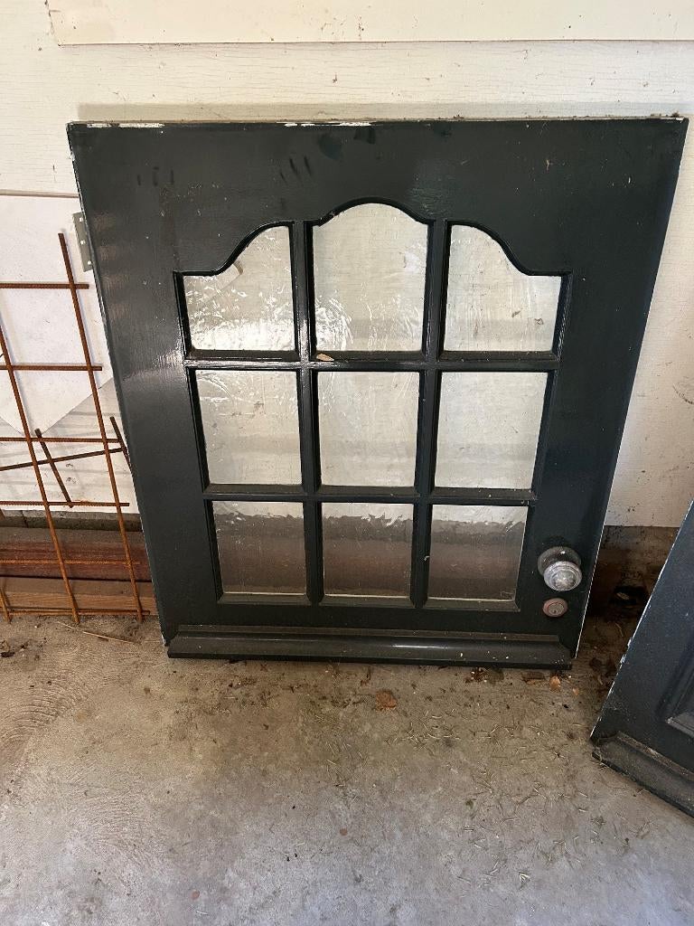 Nostalgische Houten voordeur in twee delen 210 bij 88 cm, Doe-het-zelf en Verbouw, Deuren en Horren, Ophalen, Gebruikt, 80 tot 100 cm